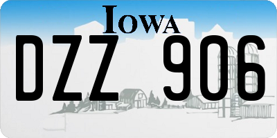IA license plate DZZ906