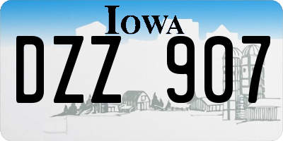 IA license plate DZZ907