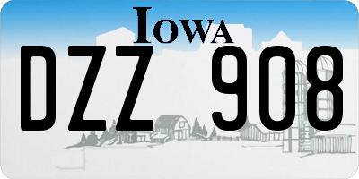 IA license plate DZZ908