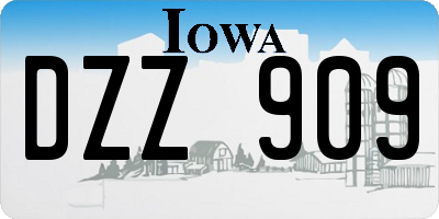 IA license plate DZZ909