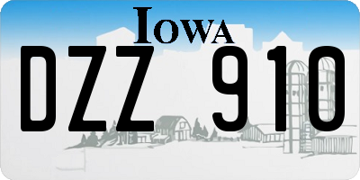 IA license plate DZZ910