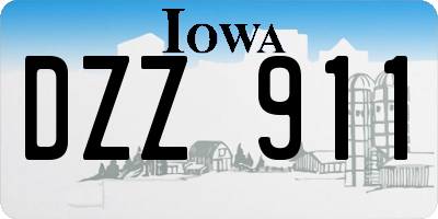 IA license plate DZZ911