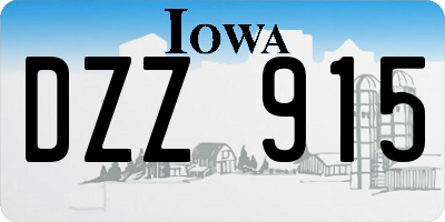 IA license plate DZZ915