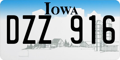 IA license plate DZZ916
