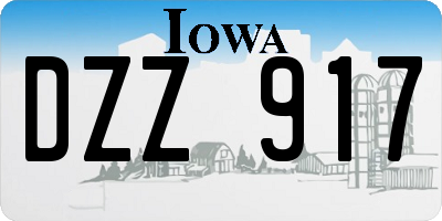 IA license plate DZZ917