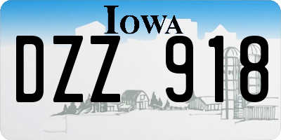 IA license plate DZZ918