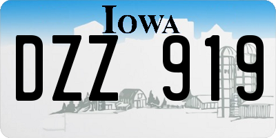 IA license plate DZZ919