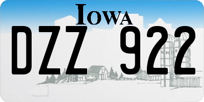 IA license plate DZZ922