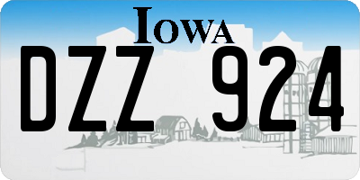 IA license plate DZZ924