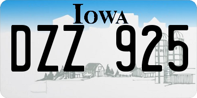 IA license plate DZZ925