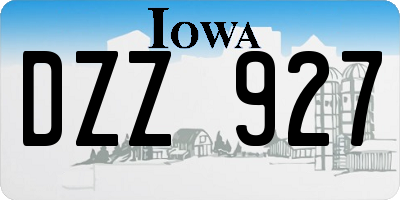 IA license plate DZZ927