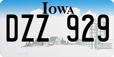 IA license plate DZZ929