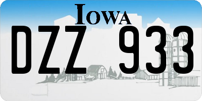 IA license plate DZZ933