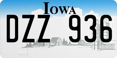 IA license plate DZZ936