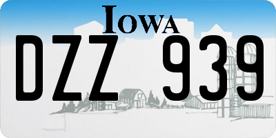 IA license plate DZZ939