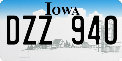 IA license plate DZZ940