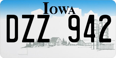 IA license plate DZZ942