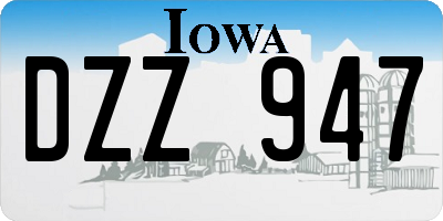 IA license plate DZZ947