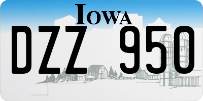IA license plate DZZ950
