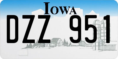 IA license plate DZZ951