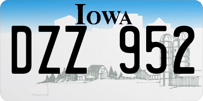 IA license plate DZZ952