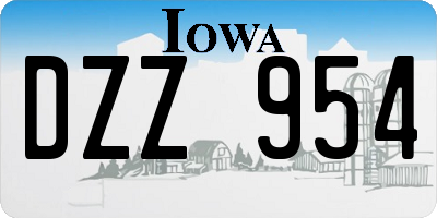 IA license plate DZZ954