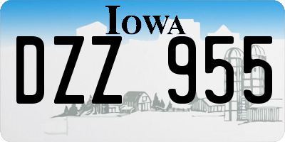 IA license plate DZZ955