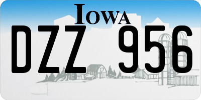 IA license plate DZZ956