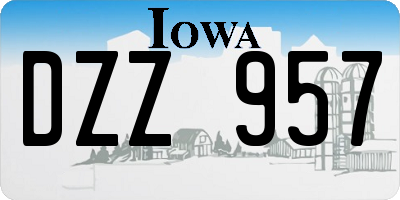 IA license plate DZZ957