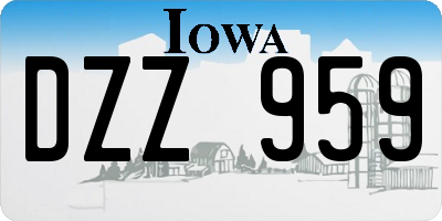 IA license plate DZZ959