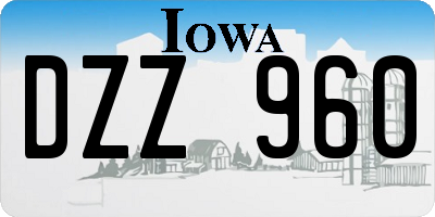 IA license plate DZZ960