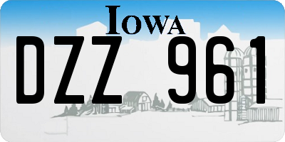 IA license plate DZZ961