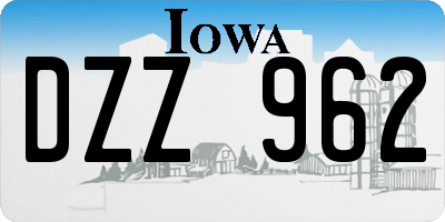 IA license plate DZZ962