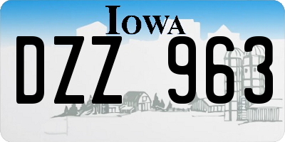 IA license plate DZZ963