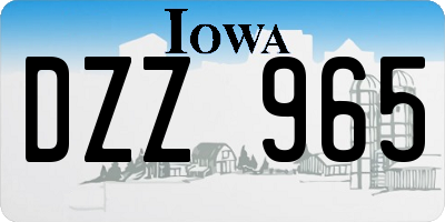 IA license plate DZZ965