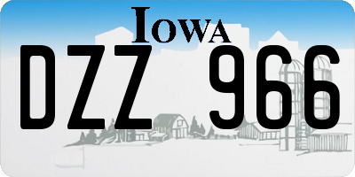 IA license plate DZZ966
