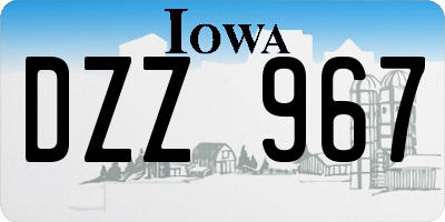 IA license plate DZZ967