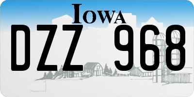IA license plate DZZ968