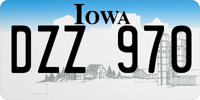 IA license plate DZZ970
