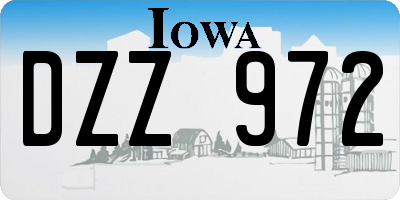 IA license plate DZZ972