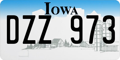 IA license plate DZZ973