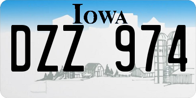 IA license plate DZZ974