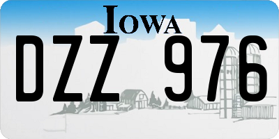IA license plate DZZ976