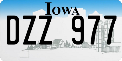 IA license plate DZZ977