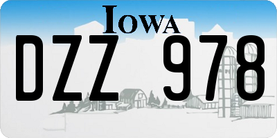 IA license plate DZZ978