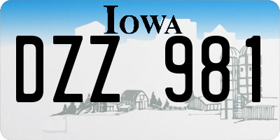 IA license plate DZZ981