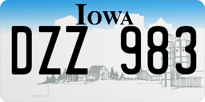 IA license plate DZZ983