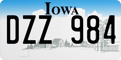 IA license plate DZZ984