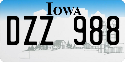 IA license plate DZZ988