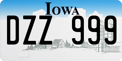 IA license plate DZZ999